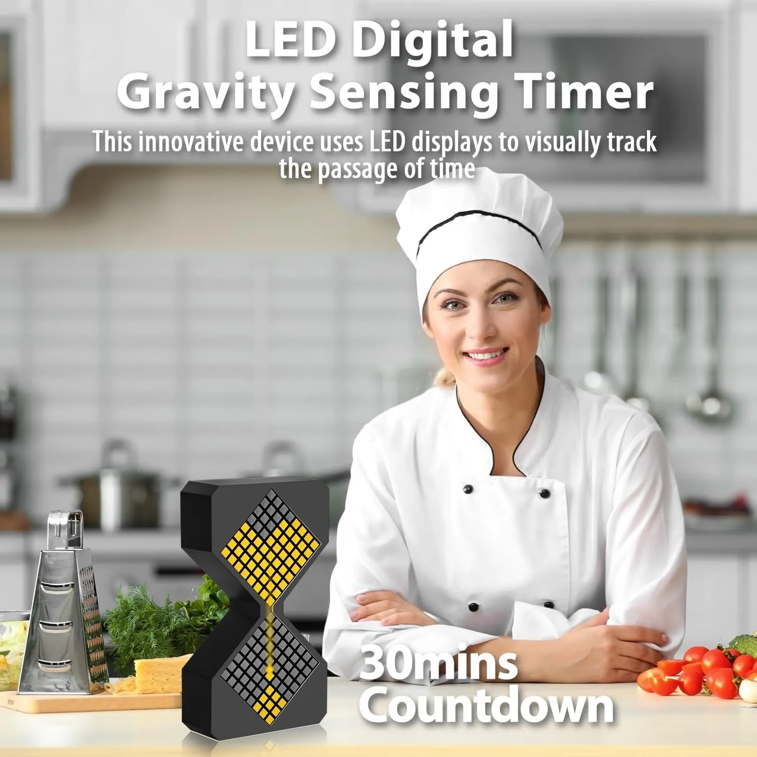 LED Digital Electronic Hourglass Gravity Sensing Timer