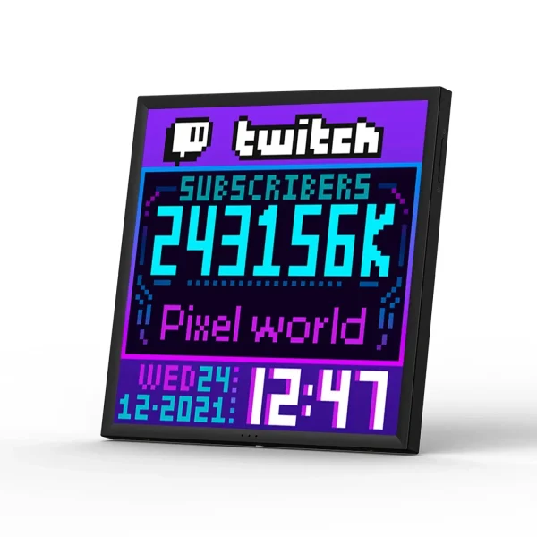 Pixel64 64x64 Pixel Art LED Display Social Media Counter